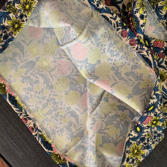 Mod Neon Floral Print Mini Skirt Size S - Picture 5 of 5